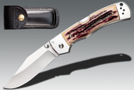 Cold Steel Mackinac Hunter 54FBTSL Folding Knife, 3.5" Plain Edge Blade, Sheath