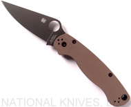 REFERENCE ONLY - Spyderco Paramilitary 2 C81GPBNBK2 Folding Knife, Black 3.437" Plain Edge CPM-S35VN Blade, Brown G-10 Handle