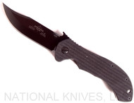 Emerson Knives Appalachian BT Folding Knife, Black 3.6875" Plain Edge 154CM Blade, Black G-10 Handle, Emerson "Wave" Opener
