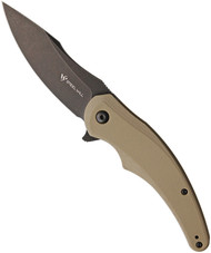 Steel Will Knives Arcturus Knife F55-06 Black Stonewash 3.68" Blade Tan G-10
