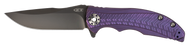Zero Tolerance 0609PUR Sprint Run Folding Knife, 20CV 3.4" Plain Edge Blade, Purple Titanium Handle
