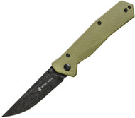 Steel Will Knives Daitengu Knife F11-33 Black Stonewash 3.12" Blade OD Green G10