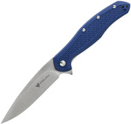 Steel Will Knives Intrigue Knife F45-16 Satin 3.68" Blade Blue FRN Blue Standoff