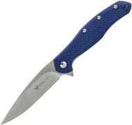 Steel Will Knives Intrigue Mini Knife F45M-17 Satin 3.25" Blade Blue FRN Red S/O
