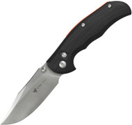 Steel Will Knives Tasso Folding Knife F12-01, Satin M390 Plain Edge Blade, Black G-10 Handle
