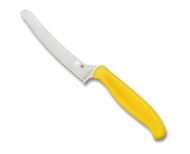 Spyderco Culinary Z-Cut Kitchen Knife K13SYL Blunt 4.38" Serrated Blade - Yellow