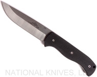 Emerson Knives Overland Renegade SF Fixed Blade Knife, Satin Plain Edge 154CM Blade, Black G-10 Handle, Leather Sheath