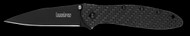 Kershaw Leek 1660GLCFBLK Assisted Opening Knife, Black 3" Plain Edge CPM-154 Blade, GITD Weave Black Carbon Fiber Handle