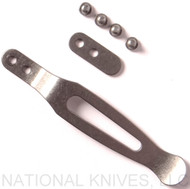 Rick Hinderer Knives Pocket Clip & Filler Tab Set - Stonewashed Titanium