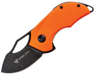 Steel Will Knives Kobold F66-22 Folding Knife, Black Stonewash D2 Plain Edge Blade, Orange G-10 Handle