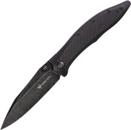 Steel Will Knives Gienah Knife F53-18 Black Stonewashed 3.93" Blade Black G-10