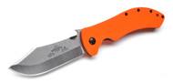 Emerson Knives Market Skinner SF Folding Knife, Satin Plain Edge 154CM Blade, Orange G-10 Handle, Emerson "Wave" Opener