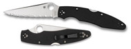 Spyderco Police 3 C07GS3 Folding Knife, 4-3/8" Serrated Edge VG-10 Blade, Black G-10 Handle