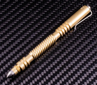 Rick Hinderer Knives Investigator Spiral Ink Pen, Bead Blasted Brass