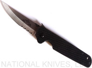 Emerson Knives Kwaiken SFS Folding Knife, Satin 3.875" Combo Edge 154CM Blade, Black G-10 Handle, Emerson "Wave" Opener