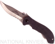 Emerson Knives Appalachian SFS Folding Knife, Satin 3.6875" Combo Edge 154CM Blade, Black G-10 Handle, Emerson "Wave" Opener
