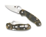 Spyderco Para 3 Folding Knife C223GPCMO Satin Plain Edge S30V Blade Digi Camo