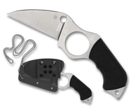 Spyderco Swick 5 Fixed Blade Knife FB14P5, LC 200 N Plain Edge Blade, Black G-10