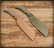 RMJ Tactical Da Choppa Fixed Blade Knife Coyote Tan 80CRV2 Blade Hyena Brown G10