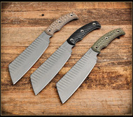 RMJ Tactical Da Choppa Fixed Blade Knife Tungsten Gray 80CRV2 Blade Dirty Olive