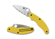 Spyderco UK Penknife Salt Slipit Knife C94SYL 2.93" Serrated LC200N Blade Yellow