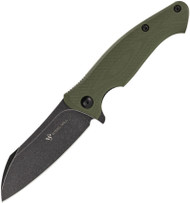 Steel Will Knives Nutcracker Knife F24-33 Black Stonewash N690 Blade Green G-10