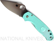 Spyderco Para 3 Lightweight Knife C223PTBL Satin Plain Edge S90V Blade Teal FRN