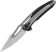 Zero Tolerance 0990 Flipper Knife 3.25" CPM-20CV Blade Black Carbon Fiber Handle