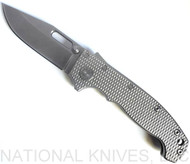 Strict Limit of One (1) AD-20 TOTAL per customer, household, etc.  Demko Knives MG AD-20 Folding Knife Stonewash CPM-20CV Blade Textured Titanium Handle - WITH Thumb Slot