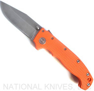 Strict Limit of One (1) AD-20 TOTAL per customer, household, etc.  Demko Knives MG AD-20 Folding Knife Stonewash CPM-20CV Blade Orange G-10 Handle - NO Thumb Slot