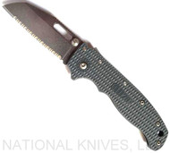 Demko Knives AD-20.5 Sharksfoot Knife Stonewash 3" Serrated Blade Gray Grivory