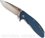 Rick Hinderer Knives XM-18 Spearpoint Stonewashed 3.5" 20CV Blade Blue - Black