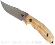 Rick Hinderer Knives Emmett Bowie Knife Stonewash 20CV Blade Natural Micarta