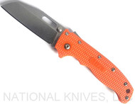 Demko Knives AD-20.5 Sharksfoot Knife Stonewash 3" Plain Blade Orange Grivory