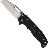 Demko Knives AD-20.5 Sharksfoot Knife Stonewash 3" Plain Blade Black Grivory