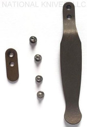 Rick Hinderer Knives Pocket Clip & Filler Tab Set - Solid Ti - Battle Bronze
