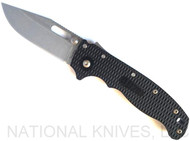 Demko Knives AD-20.5 Clip Point Knife Stonewash 3" PlainEdge Blade Black Grivory