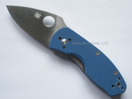 Spyderco Ambitious C148GPBL Folding Knife, 2.312" Plain Edge Blade, Blue G-10 Handle