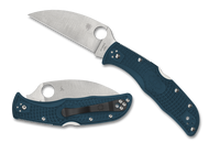 Spyderco Endela Wharncliffe Knife C243FPWK390 3.4" PlainEdge K390 Blade Blue FRN