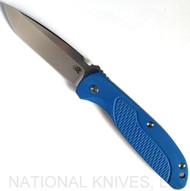 Rick Hinderer Knives Firetac Spanto Knife Stonewash 20CV Blade SW L/S Blue G-10