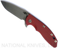 Rick Hinderer Knives XM-18 Spanto Working Finish 3.5" S45VN BTLBL L/S Red G-10