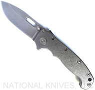 Strict Limit of One (1) AD-20S TOTAL per customer, household, etc.  Demko Knives MG AD-20S Stonewash ELMAX Blade LIGHTWEIGHT Smooth Titanium - WITH Thumb Slot