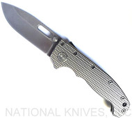 Strict Limit of One (1) AD-20S TOTAL per customer, household, etc.  Demko Knives MG AD-20S Stonewash CTS-204P Blade Textured Titanium - WITH Thumb Slot