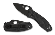 Spyderco Ambitious Lightweight Knife C148PBBK Black PlainEdge Blade Black FRN