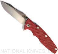 Rick Hinderer Knives Eklipse Spearpoint Knife Stonewash S45VN Blade SW L/S Red