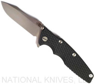 Rick Hinderer Knives Eklipse Spearpoint Stonewash S45VN Blade SWBR L/S Black G10