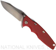 Rick Hinderer Knives Eklipse Spearpoint Knife Stonewash S45VN Blade SWBR L/S Red