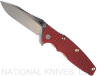 Rick Hinderer Knives Eklipse Spearpoint Knife Stonewash S45VN Blade SWBL L/S Red