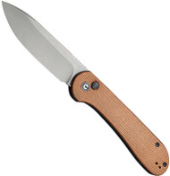 CIVIVI Elementum Folding Knife C2103D Stonewash 14C28N Steel Blade Brown Micarta