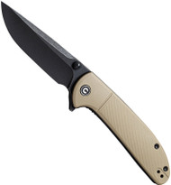 CIVIVI Badlands Vagabond Knife C2019A Black Stonewash 9Cr18MoV Blade Tan FRN
